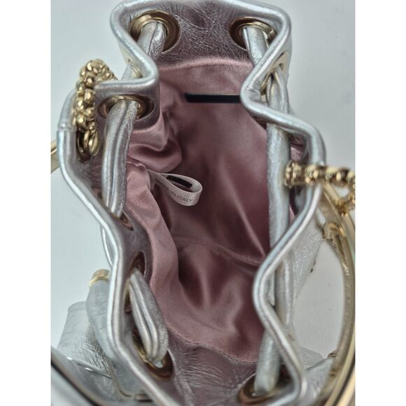 Jimmy Choo Metallic Silver Micro Bon Bon Top Handle Bag - Picture 8 of 12